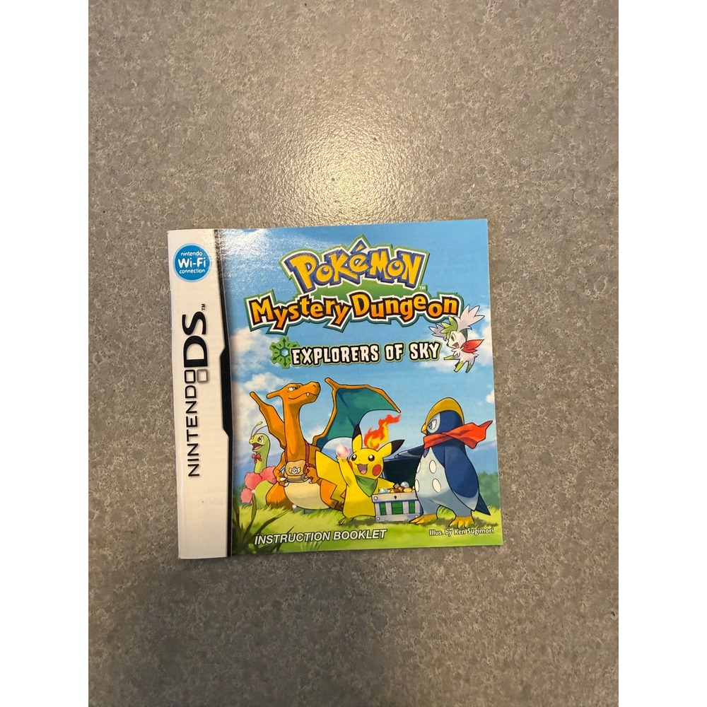Pokemon Mystery Dungeon Explorers of Sky Nintendo DS Instruction Manual Booklet